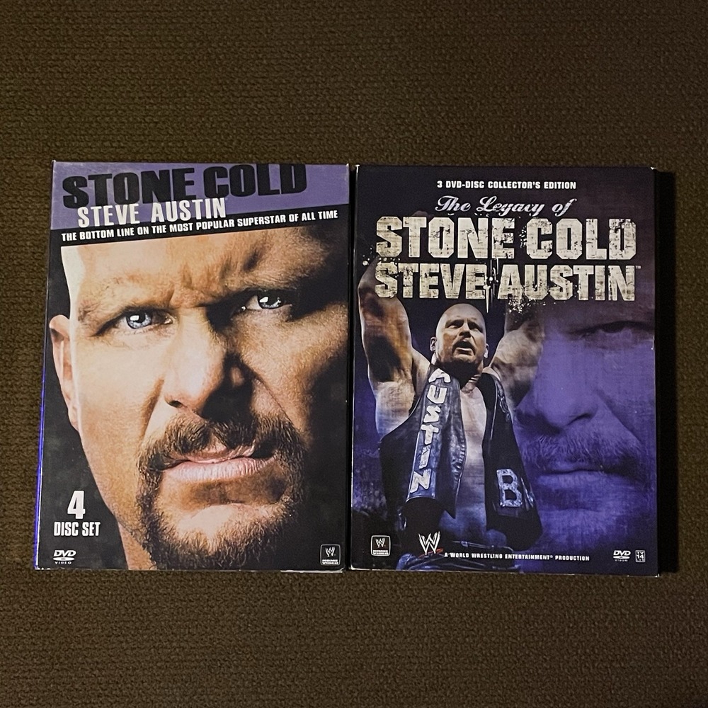 Set Of 2 WWE Stone Cold Steve Austin DVDs Sets The Legacy Of / The Bottom Line